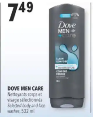 Familiprix DOVE MEN CARE Selected body and face washes, 532 ml offer