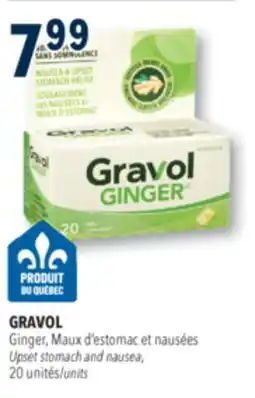 Familiprix GRAVOL Ginger Upset stomach and nausea, 20 units offer