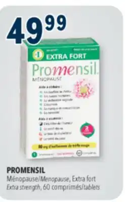 Familiprix PROMENSIL, Ménopause/Menopause, Extra fort/Extra strength, 60 comprimés/tablets offer