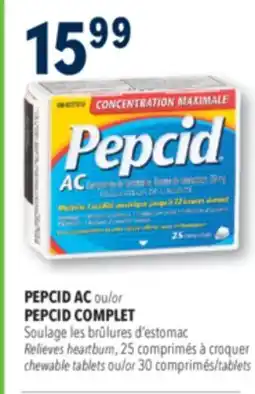 Familiprix PEPCID, Relieves heartburn, 25 chewable tablets or 30 tablets offer