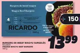 IGA RICARDO FROZEN WAGYU BEEF BURGERS offer