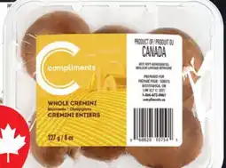 IGA COMPLIMENTS SLICED WHITE OR WHOLE CREMINI MUSHROOMS offer