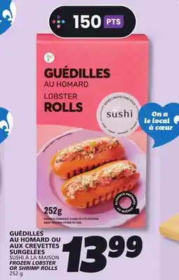 IGA SUSHI À LA MAISON FROZEN LOBSTER OR SHRIMP ROLLS offer