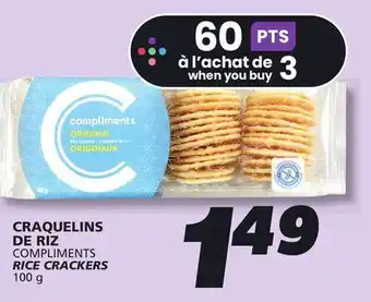 IGA COMPLIMENTS RICE CRACKERS offer