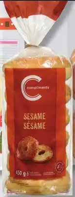 IGA COMPLIMENTS BAGELS offer