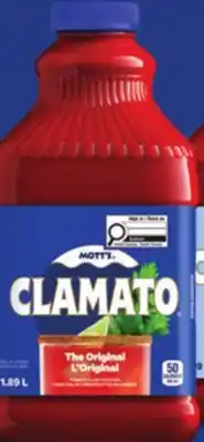 IGA MOTT'S VEGETABLE COCKTAIL OR TOMATO CLAM COCKTAIL offer
