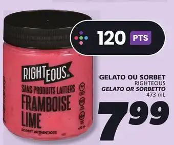 IGA RIGHTEOUS GELATO OR SORBETTO offer