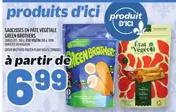 Metro SAUCISSES EN PÂTE VÉGÉTALE GREEN BROTHERS | GREEN BROTHERS FROZEN PLANT-BASED CORNDOGS offer