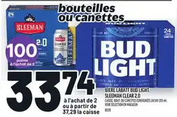 Metro BIÈRE LABATT BUD LIGHT, SLEEMAN CLEAR 2.0 | BEER offer