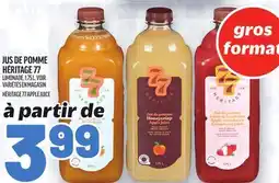 Metro JUS DE POMME HÉRITAGE 77 | HÉRITAGE 77 APPLE JUICE offer