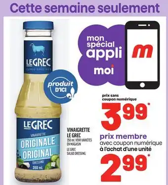 Metro VINAIGRETTE LE GREC | LE GREC SALAD DRESSING offer