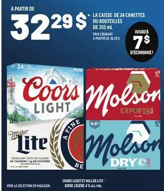 Metro LA CAISSE DE 24 CANETTES OU BOUTEILLES DE offer