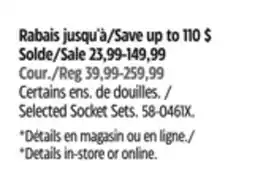 Canadian Tire Selected Socket Sets offer