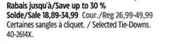 Canadian Tire Motomaster Selected Tie-Downs offer