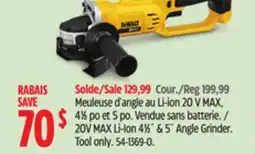 Canadian Tire DEWALT 20V MAX Li ion 4 & 5 Angle Grinder offer