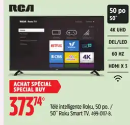 Canadian Tire RCA 50˝ Roku Smart TV offer