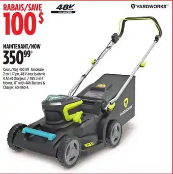 Canadian Tire Yardworks 48V 2-in-1 Mower offer
