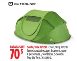 Canadian Tire OutBond 4-Person, 3-Season Pop-Up Tent offer