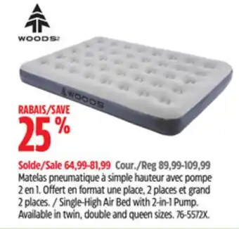 Canadian Tire Woods Single-High Air Bed with 2-in-1 Pump offer