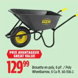 Canadian Tire Tufx Poly Wheelbarrow, 6 Cu-ft offer
