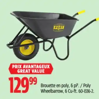 Canadian Tire Tufx Poly Wheelbarrow, 6 Cu-ft offer