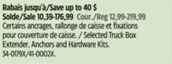 Canadian Tire Erickson Selected Truck Box Extender, Anchors and Hardware Kits offer