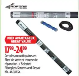 Canadian Tire Adfors Selected Fibreglass Screens and Repair Kit offer
