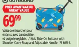 Canadian Tire OUTBOND Kids' Ride-On Suitcase with Shoulder Carry-Strap and Adjustable Handle offer