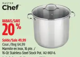 Canadian Tire 16-Qt Stainless-Steel Stock Pot offer
