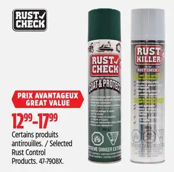 Canadian Tire Rust-check-rust selected XControl Products offer