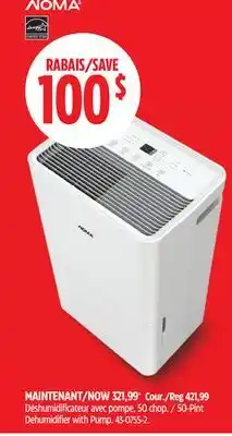 Canadian Tire NOMA 50-Pint Dehumidifier with Pump offer
