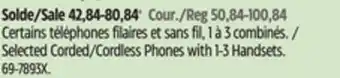 Canadian Tire Vtech Selected Corded/Cordless Phones with 1-3 Handsets offer