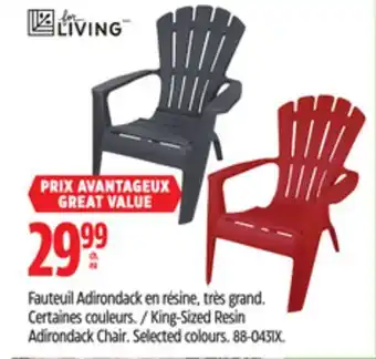 Canadian Tire For Living King-Sized Resin Adirondack Chair offer