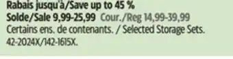 Canadian Tire Anchor Selected Storage Sets offer