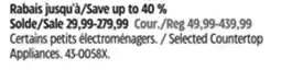 Canadian Tire Heritage The Rock Selected Countertop Appliances offer