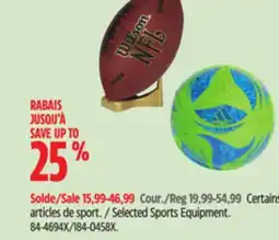 Canadian Tire Lotto Selected Sports Equipment offer