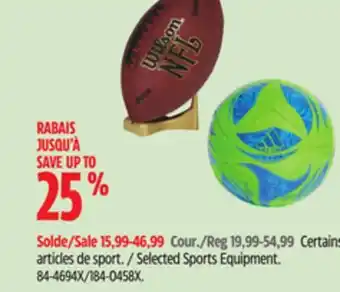 Canadian Tire Lotto Selected Sports Equipment offer