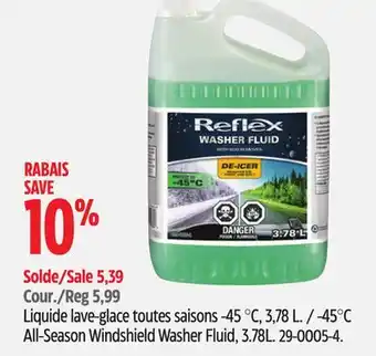 Canadian Tire REFLEX All-Season Windshield Washer Fluid offer