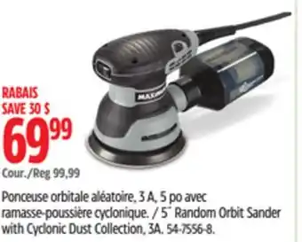 Canadian Tire MAXIMUM 5˝ Random Orbit Sander with Cyclonic Dust Collection, 3A offer