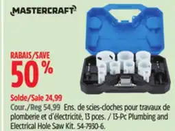 Canadian Tire Mastercraft 13-Pc Plumbing and Electrical Hole Saw Kit offer