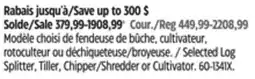 Canadian Tire Champion Selected Log Splitter, Tiller, Chipper/Shredder or Cultivator offer