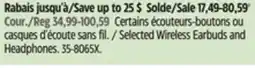Canadian Tire Anex Selected Wireless Earbuds and Headphones offer