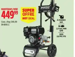 Canadian Tire Simoniz Platinum Gas Pressure Washers offer