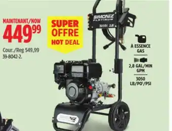 Canadian Tire Simoniz Platinum Gas Pressure Washers offer