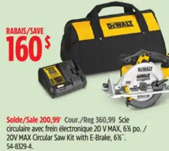 Canadian Tire Dewalt 20V MAX Circular Saw Kit with E-Brake offer