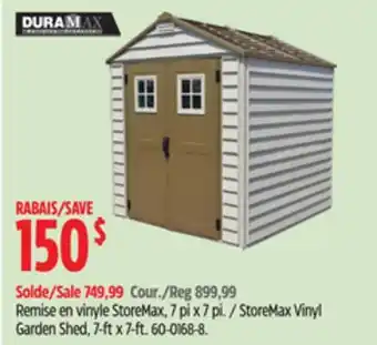 Canadian Tire Duramax 7-ft x 7-ft StoreMax Vinyl Garden Shed offer