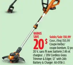 Canadian Tire 20V Cordless Grass Trimmer & Edger, 12 with 2Ah Battery & Charger offer