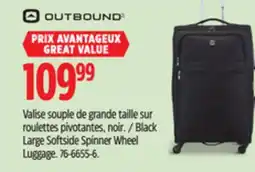 Canadian Tire Black Large Softside Spinner Wheel Luggage offer
