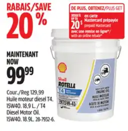 Canadian Tire Shell T4 Diesel Motor Oil offer