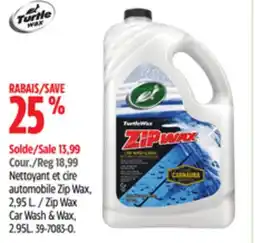 Canadian Tire Turtle Wax Zip Wax Car Wash & Wax offer